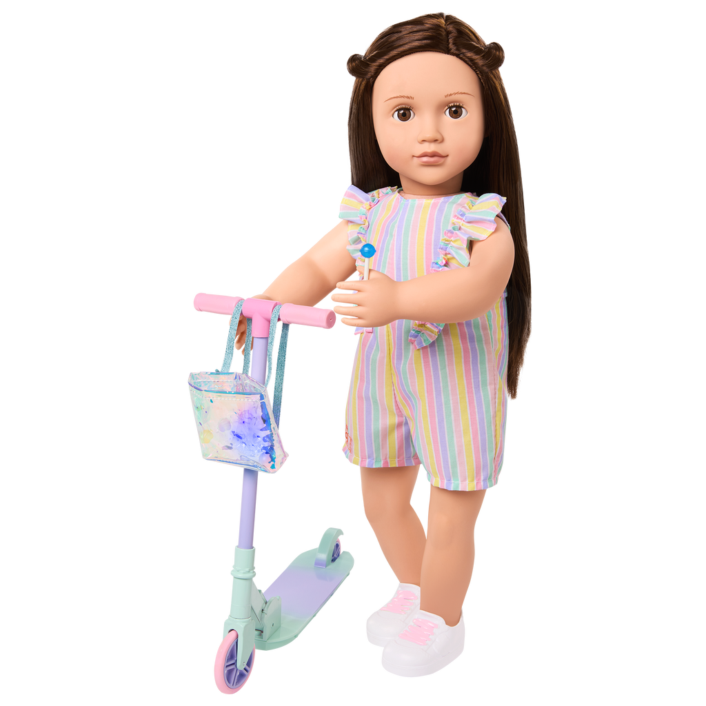 Ride the Rainbow - Outfit for 46cm Dolls - Scooter for Dolls - Our Generation