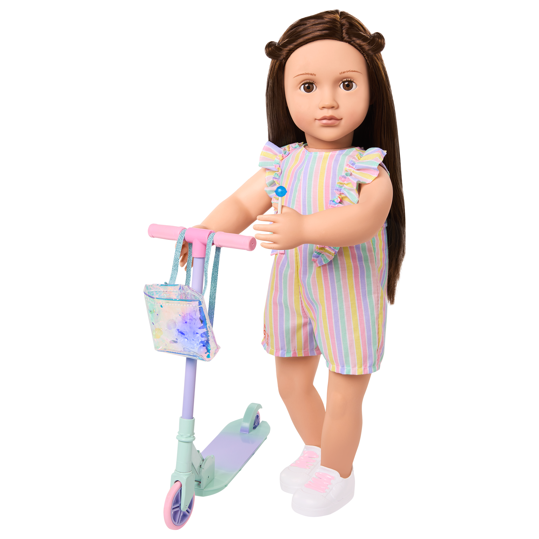 Ride the Rainbow - Outfit for 46cm Dolls - Scooter for Dolls - Our Generation