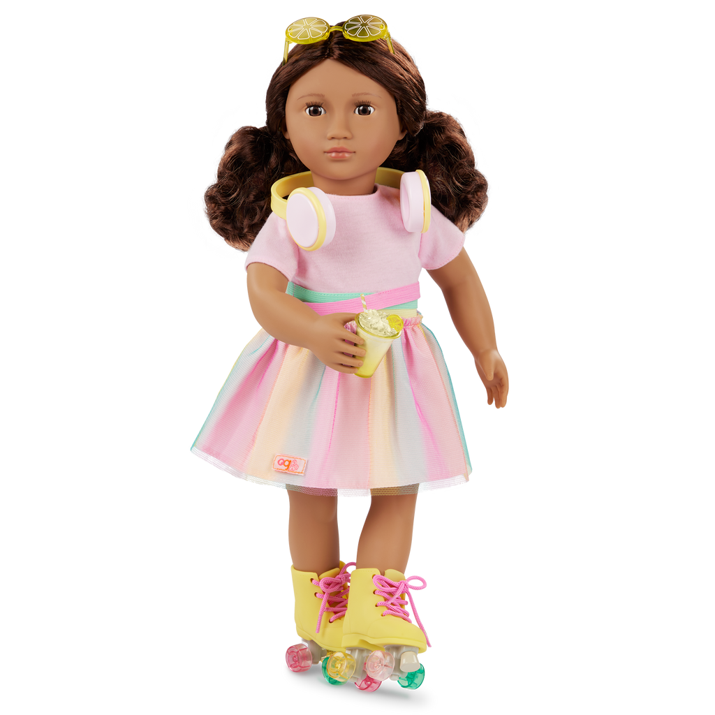 Rollerblades & Lemonade - Colourful Outdoor Outfits with Rollerblades - Skirt & Top - Doll Clothes - Our Generation