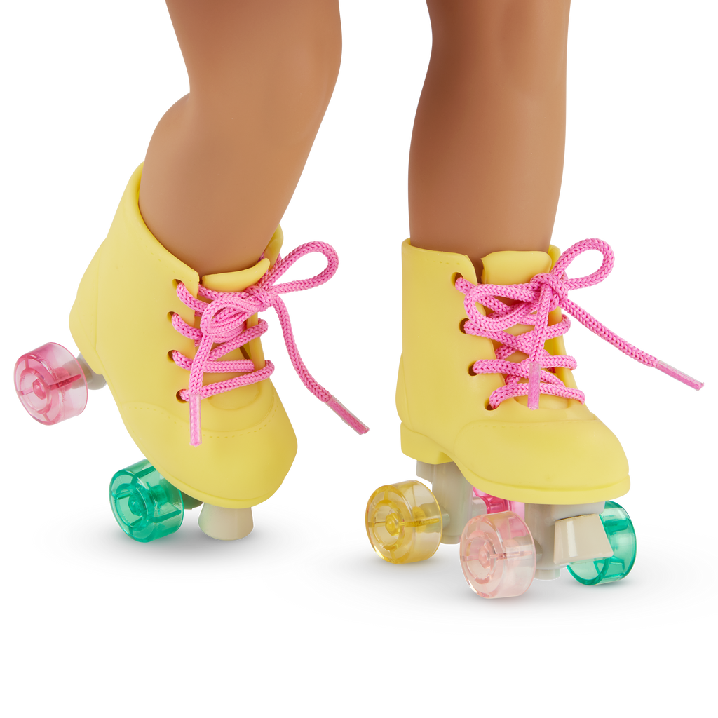 Rollerblades & Lemonade - Colourful Outdoor Outfits with Rollerblades - Skirt & Top - Doll Clothes - Our Generation