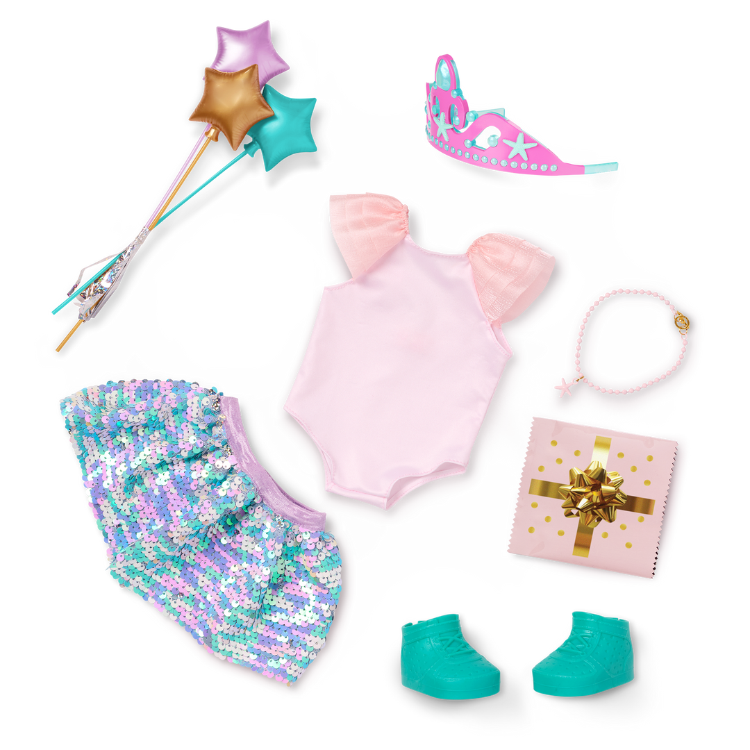 Sequin Surprise - OG Doll Outfit with Surprise Accessory - Top & Skirt with Birthday Accessories - Doll Clothing - Surprise Toy - Our Generation UK