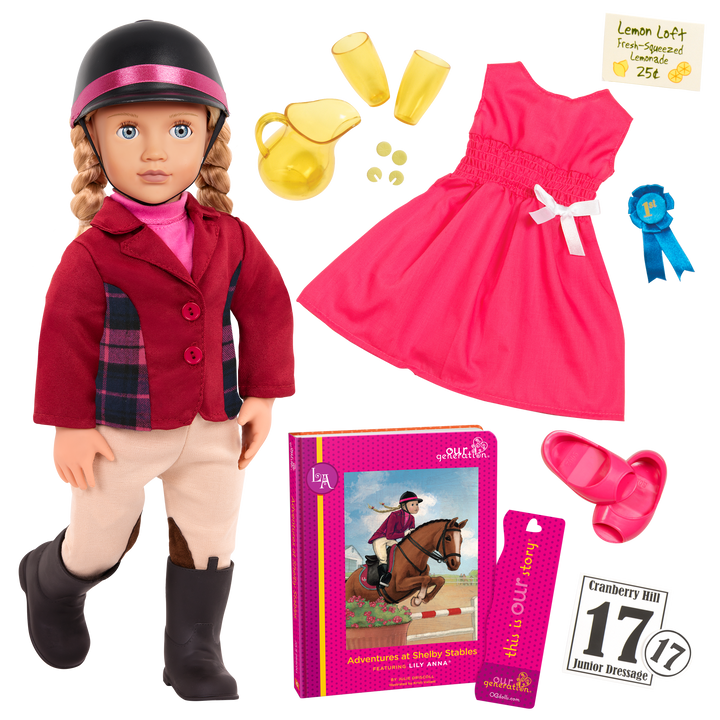 Lily Anna - Equestrian Doll - 46cm Horse-Riding Doll - Doll with Blonde Hair & Blue Eyes - Doll & Storybook - Toys & Gifts for Kids - Our Generation UK