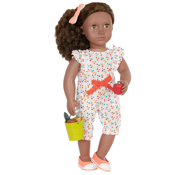 Nahla - 46cm Gardening Doll - OG Doll with Brown Hair & Brown Eyes - Doll with Story Book - Summer Toys - Toys & Gifts for Kids - Our Generation UK