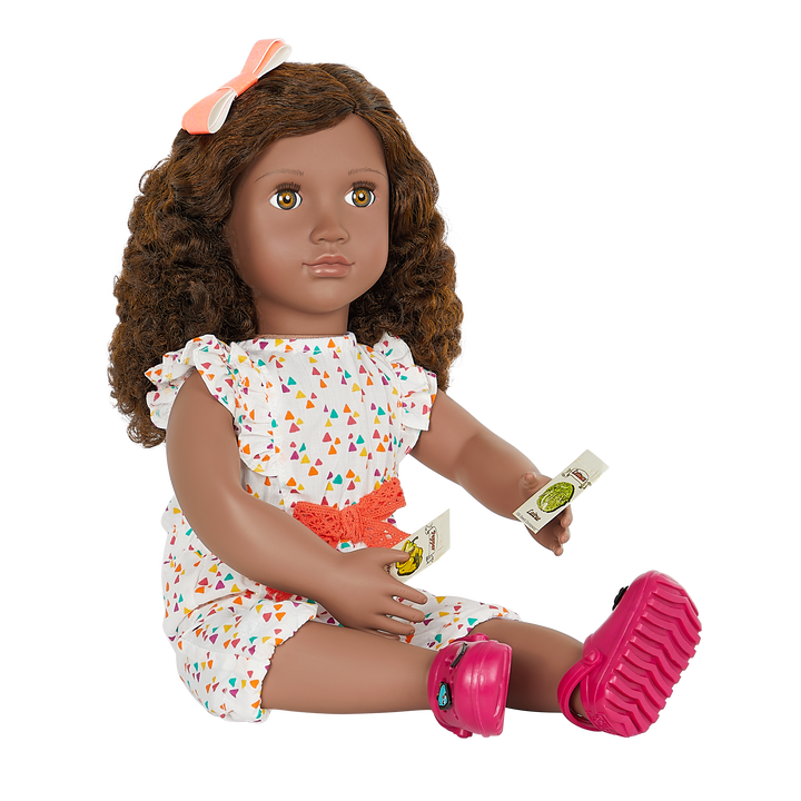 Nahla - 46cm Gardening Doll - OG Doll with Brown Hair & Brown Eyes - Doll with Story Book - Summer Toys - Toys & Gifts for Kids - Our Generation UK