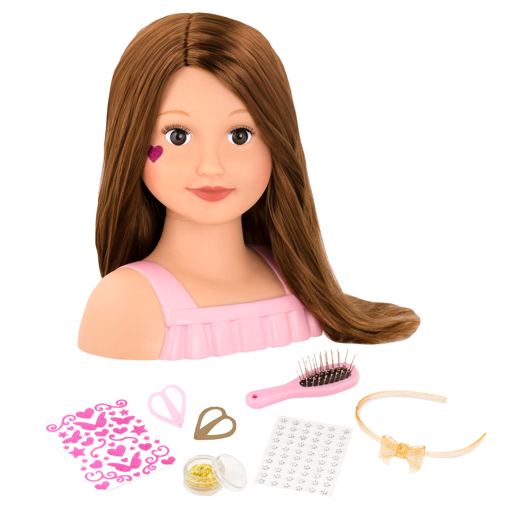 Talia - Doll Styling Head with Brown Hair - Hairstyling Accessoriess - Gift Ideas for Kids - Our Generation UK