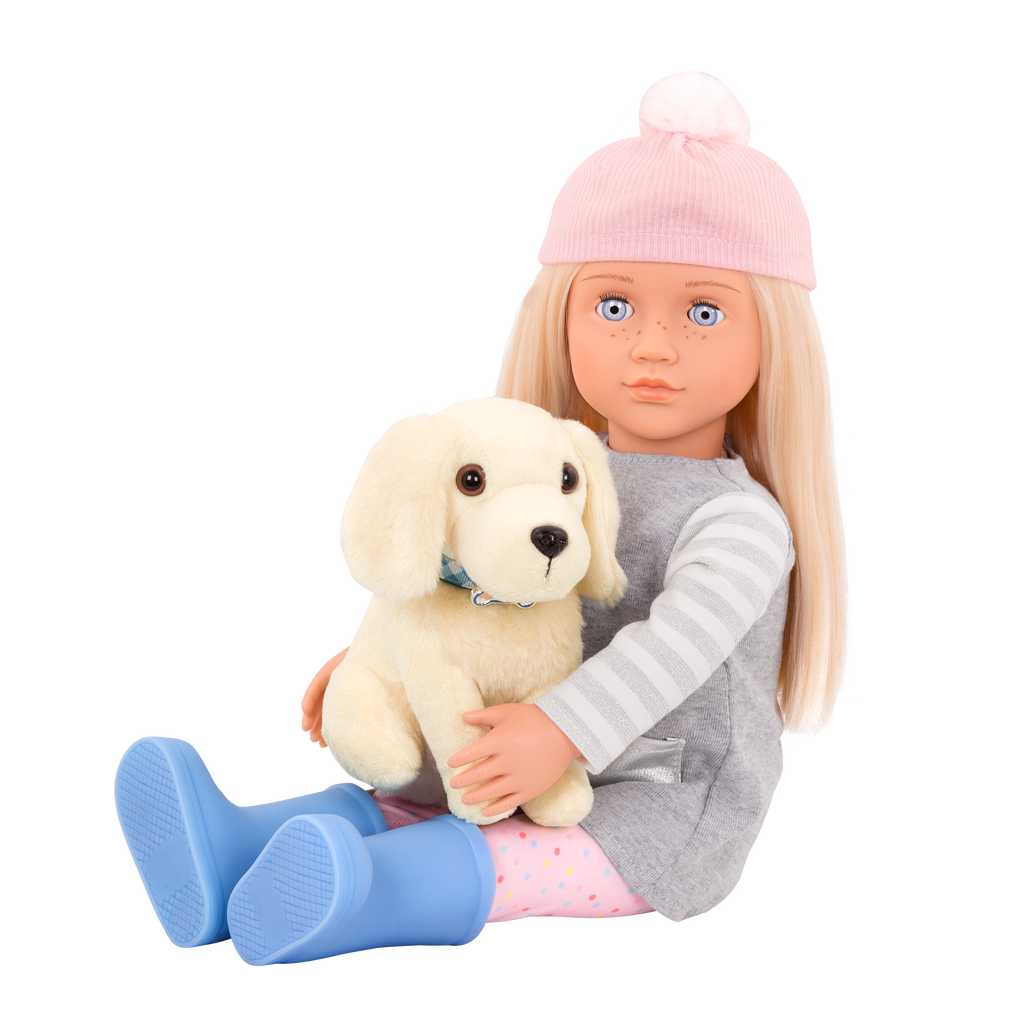 Meagan - 46cm Doll & Pet - OG Doll with Blonde Hair & Blue Eyes - 15cm Plush Golden Retriever Pup - Gifts for Ages 3 Years + - Our Generation