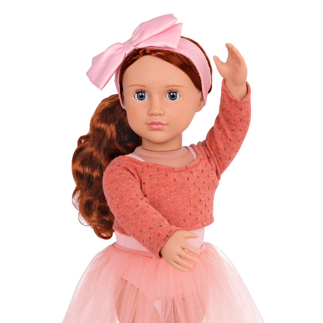 Aubrie - 46cm Ballerina Doll - Doll with Red Hair & Blue Eyes - OG Ballet Doll - Toys & Gifts for Children - Our Generation UK