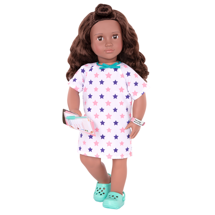 Keisha - 46cm Doll - Doll with Medical Accessories - Brown Hair & Brown Eyes - Doll with x2 Outfits & Storybook - Doll with Arm Cast - Toys & Gifts - Our Generation