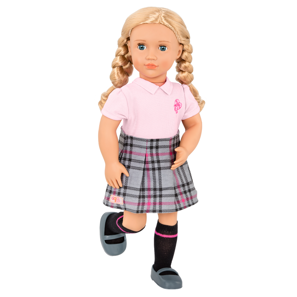Hally - 46cm School Doll - Doll with x2 School Outfits - Blonde Hair & Blue Eyes - Doll with Storybook - Toys & Gifts - Our Generation