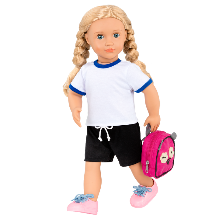 Hally - 46cm School Doll - Doll with x2 School Outfits - Blonde Hair & Blue Eyes - Doll with Storybook - Toys & Gifts - Our Generation