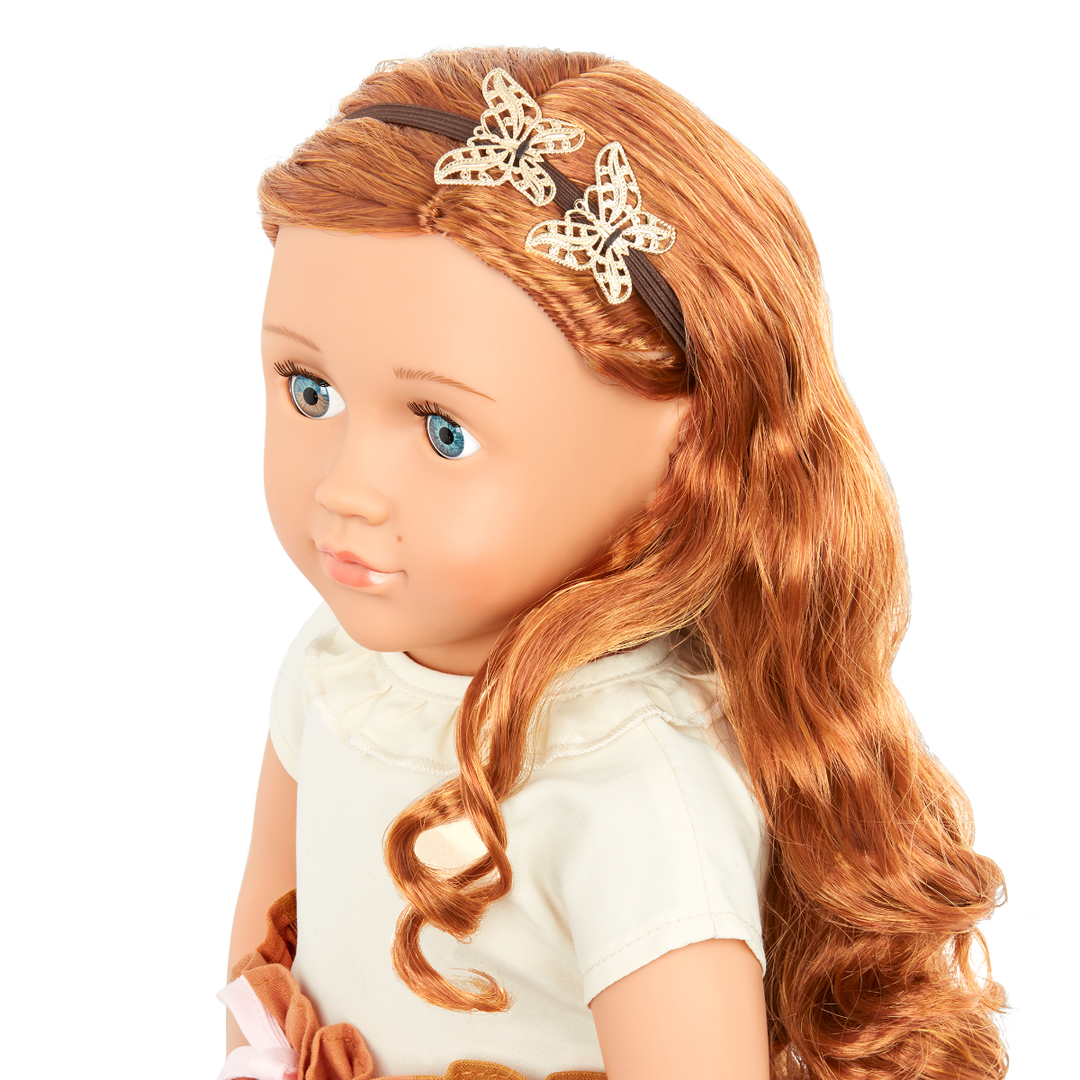 Nova - 46cm Fashion Reveal Doll - OG Doll with Red Hair - Doll with Fashion Revealing Outfit - Doll with Hair Styling Guide - Toys & Gifts for Kids - Our Generation UK