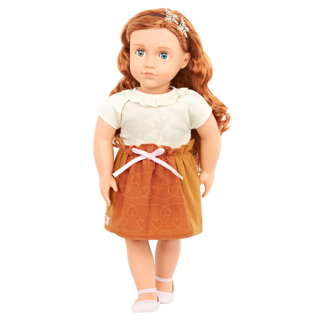 Nova - 46cm Fashion Reveal Doll - OG Doll with Red Hair - Doll with Fashion Revealing Outfit - Doll with Hair Styling Guide - Toys & Gifts for Kids - Our Generation UK