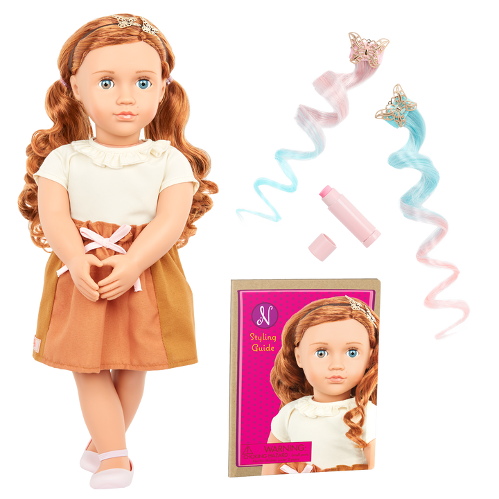 Nova - 46cm Fashion Reveal Doll - OG Doll with Red Hair - Doll with Fashion Revealing Outfit - Doll with Hair Styling Guide - Toys & Gifts for Kids - Our Generation UK