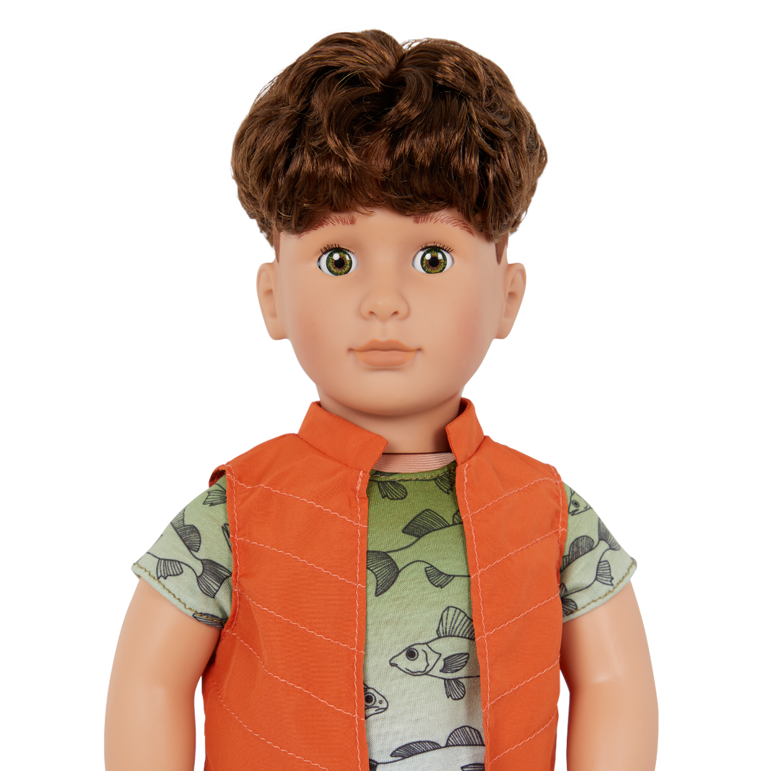 Camden - 46cm Boy Doll - Boy Doll with Brown Hair & Brown Eyes - Toys & Gifts for Kids - Our Generation UK