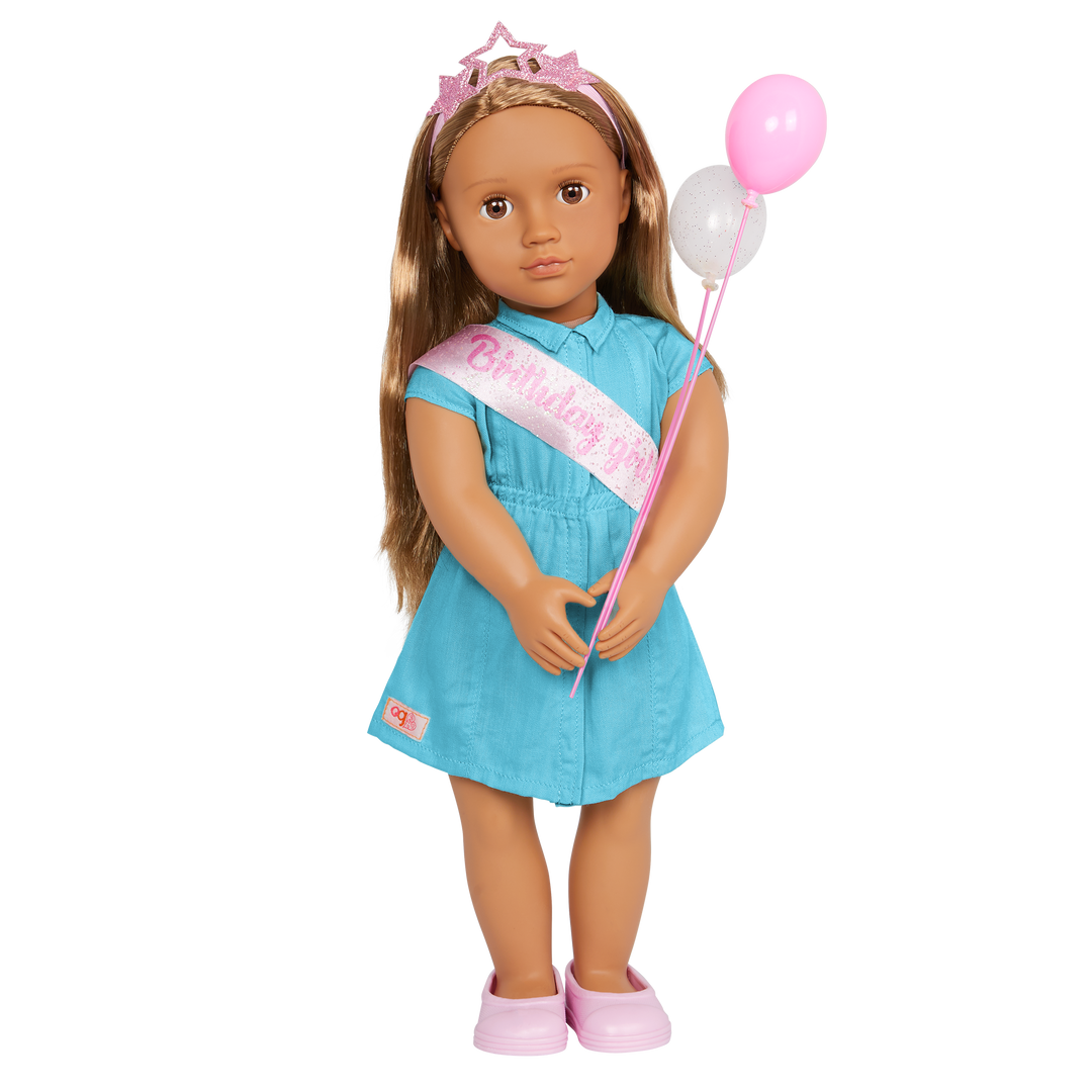 Anita - 46cm Doll - OG Doll with Brown Hair & Brown Eyes - Doll with Balloons - Toys & Gifts for Girls - Our Generation UK