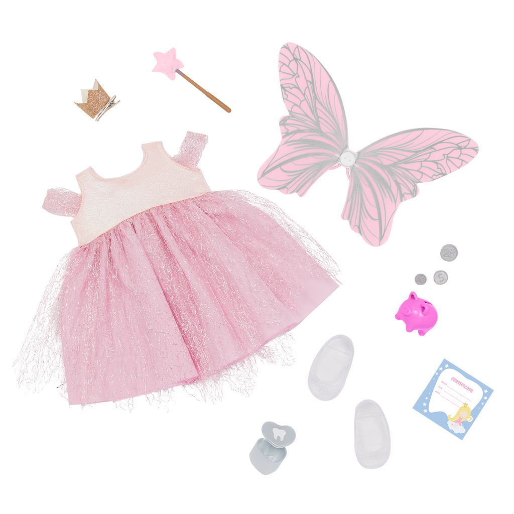 Twinkle - 46cm Tooth Fairy Doll - Doll with Grey Shimmery Hair & Blue Eyes - Toys for Kids Ages 3 Years + - Our Generation