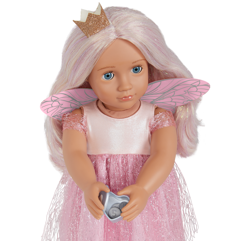 Twinkle - 46cm Tooth Fairy Doll - Doll with Grey Shimmery Hair & Blue Eyes - Toys for Kids Ages 3 Years + - Our Generation