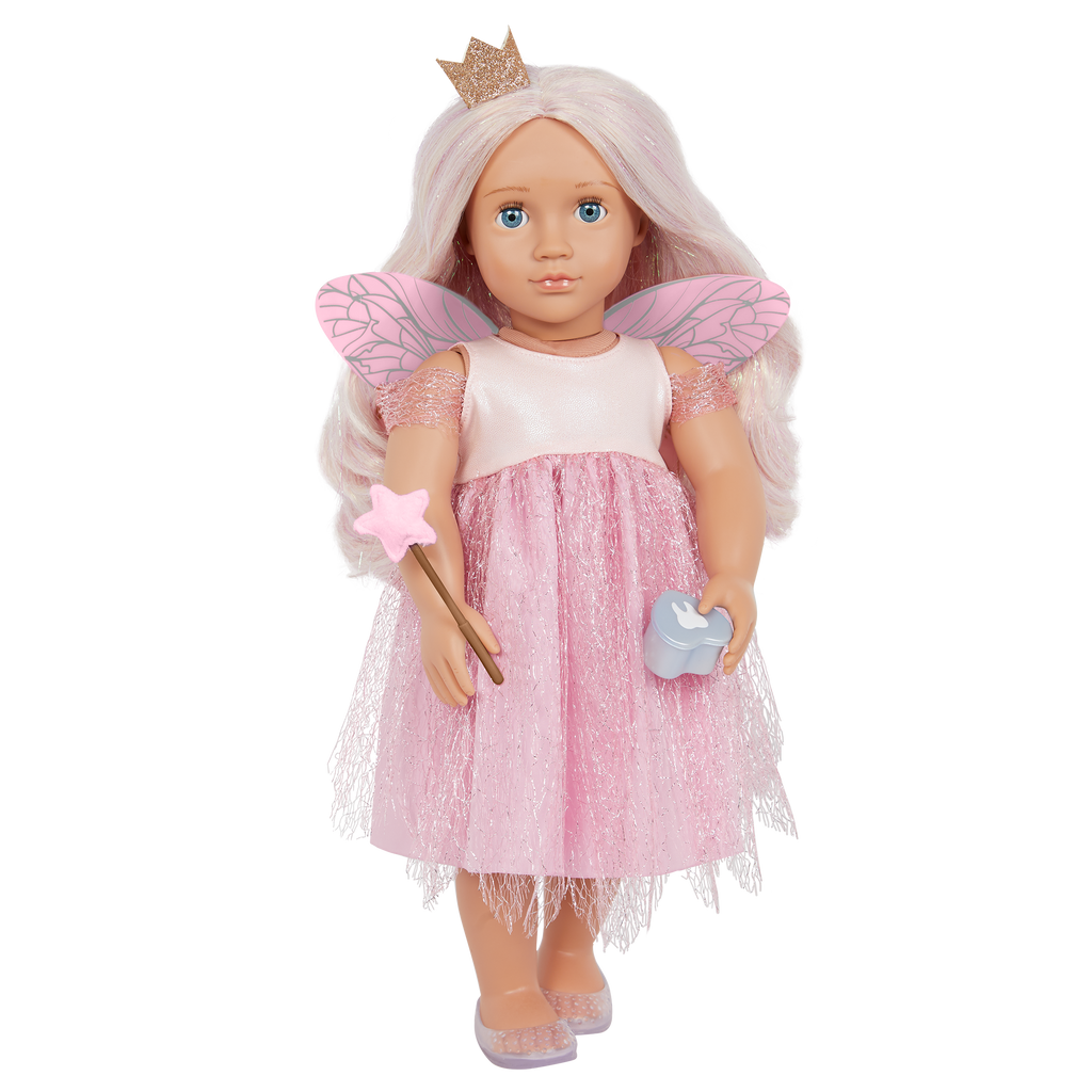 Twinkle - 46cm Tooth Fairy Doll - Doll with Grey Shimmery Hair & Blue Eyes - Toys for Kids Ages 3 Years + - Our Generation