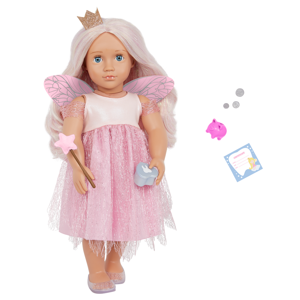 Twinkle - 46cm Tooth Fairy Doll - Doll with Grey Shimmery Hair & Blue Eyes - Toys for Kids Ages 3 Years + - Our Generation