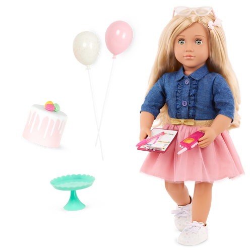 Emily - 46cm Party Planner Doll with Accessories - OG Doll with Green Eyes & Blonde Hair - Birthday Gifts for Ages 3 to 12 Years - Our Generation