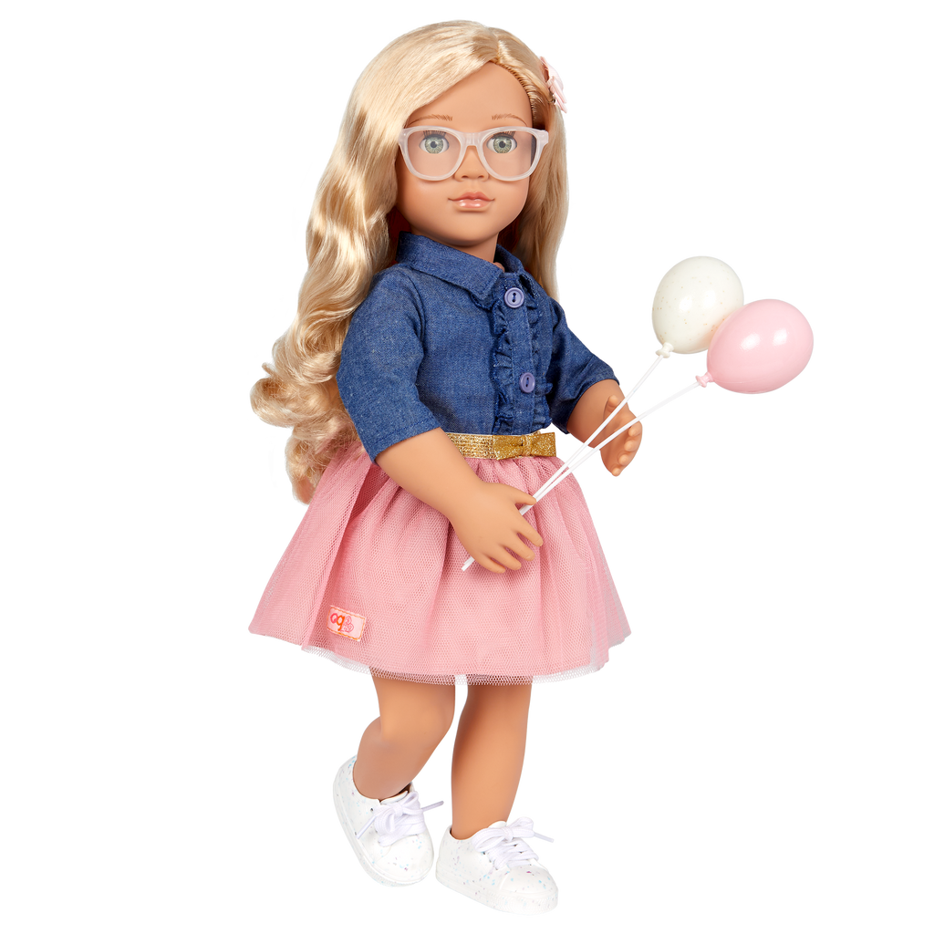 Emily - 46cm Party Planner Doll with Accessories - OG Doll with Green Eyes & Blonde Hair - Birthday Gifts for Ages 3 to 12 Years - Our Generation