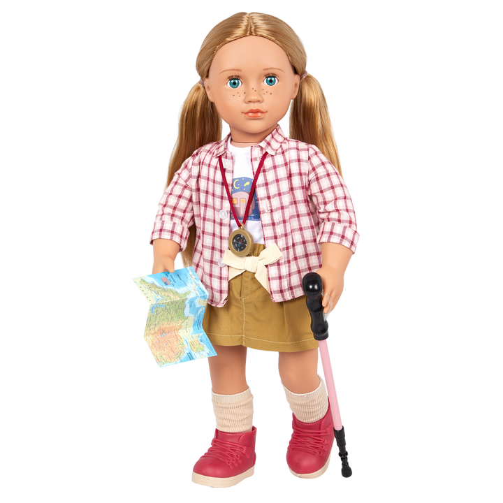 Shannon - 46cm Travel Doll - Doll with Blue Eyes & Blonde Hair - Travel Doll & Storybook - Deluxe Dolls - Our Generation UK