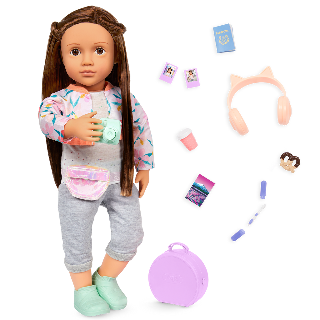 Reese - 46cm Travel Doll with Accessories - OG Doll with Brown Hair & Eyes- Toys for Kids Ages 3 Years + - Our Generation