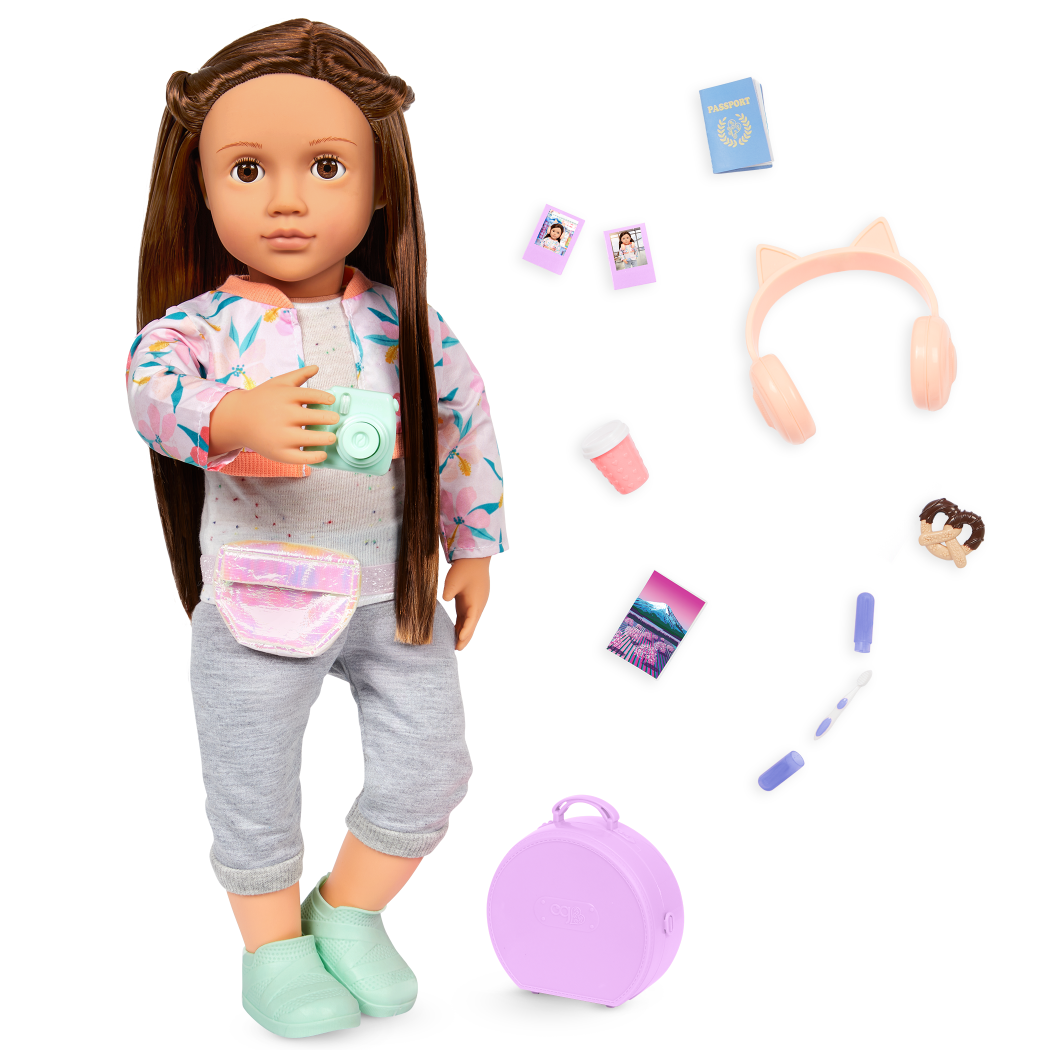 Reese - 46cm Travel Doll with Accessories - OG Doll with Brown Hair & Eyes- Toys for Kids Ages 3 Years + - Our Generation