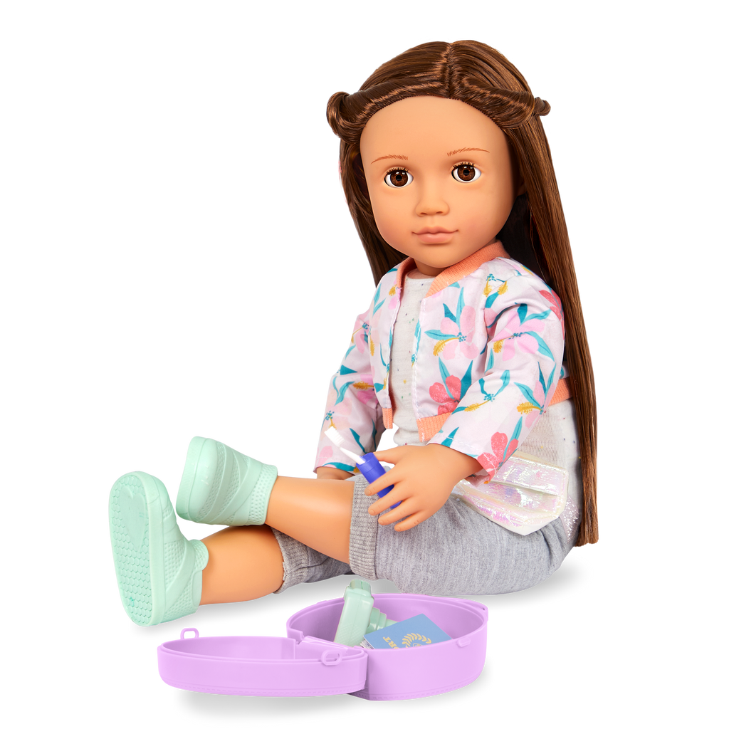 Reese - 46cm Travel Doll with Accessories - OG Doll with Brown Hair & Eyes- Toys for Kids Ages 3 Years + - Our Generation