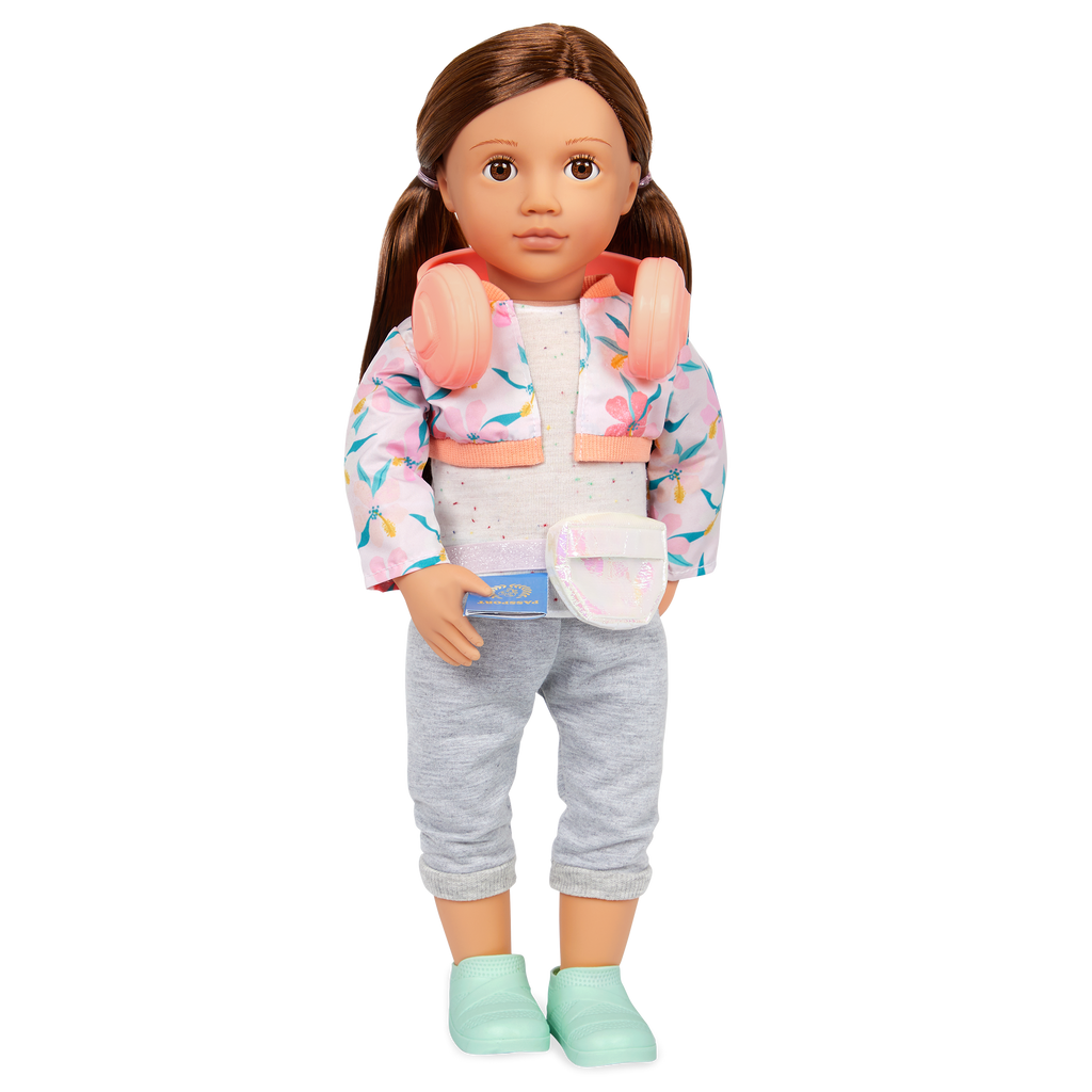 Reese - 46cm Travel Doll with Accessories - OG Doll with Brown Hair & Eyes- Toys for Kids Ages 3 Years + - Our Generation