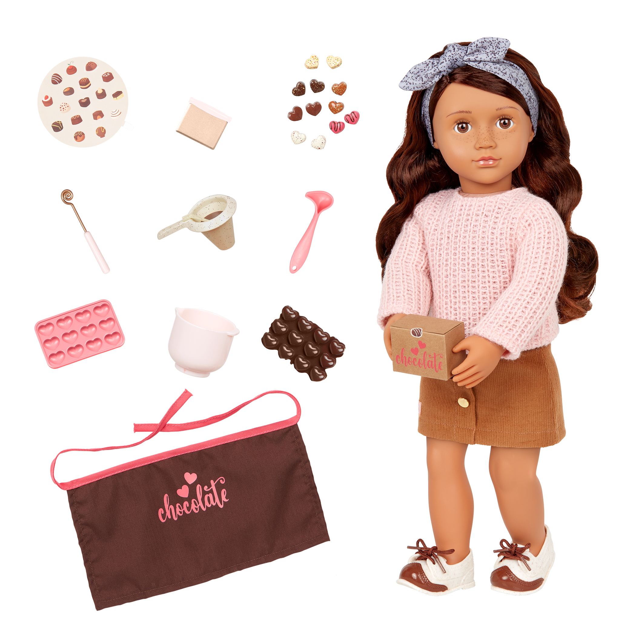 Coco - 46cm Chocolate Making Doll - OG Doll with Brown Hair, Eyes & Freckles - Food Accessories - Gift Ideas for Kids - Our Generation UK