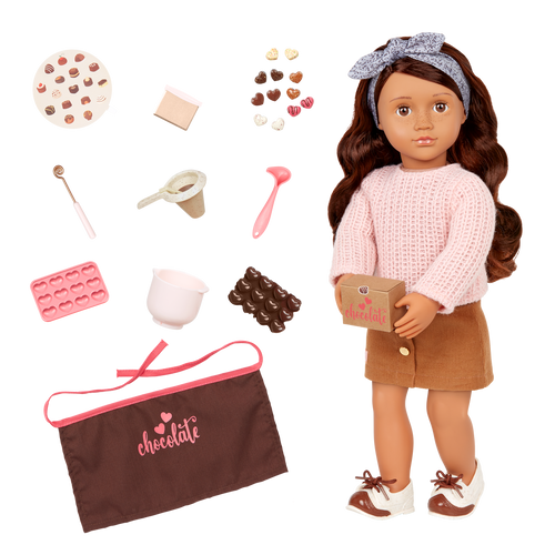 Coco - 46cm Chocolate Making Doll - OG Doll with Brown Hair, Eyes & Freckles - Food Accessories - Gift Ideas for Kids - Our Generation UK