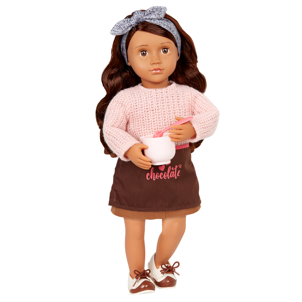 Coco - 46cm Chocolate Making Doll - OG Doll with Brown Hair, Eyes & Freckles - Food Accessories - Gift Ideas for Kids - Our Generation UK