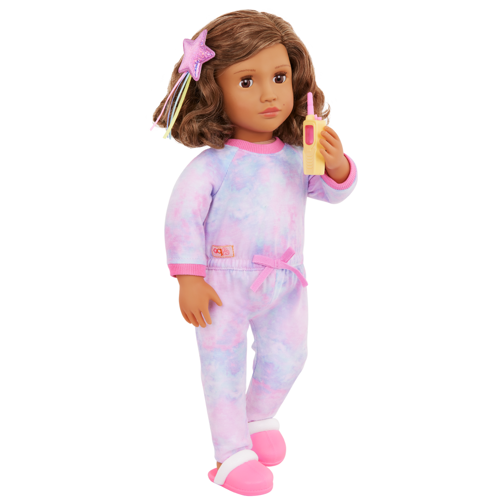 Luna - 46cm Sleepover Doll - OG Doll with Brown Hair & Eyes - Doll with Book and Sleepover Accessories - Toys & Gifts for Kids - Our Generation UK