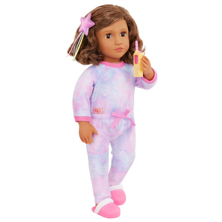 Luna - 46cm Sleepover Doll - OG Doll with Brown Hair & Eyes - Doll with Book and Sleepover Accessories - Toys & Gifts for Kids - Our Generation UK