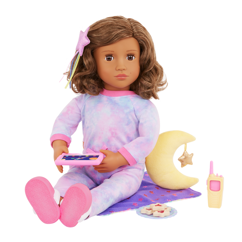 Luna - 46cm Sleepover Doll with Accessories - Brown Hair & Eyes - Gifts for Kids Ages 3 Years + - Our Generation UK