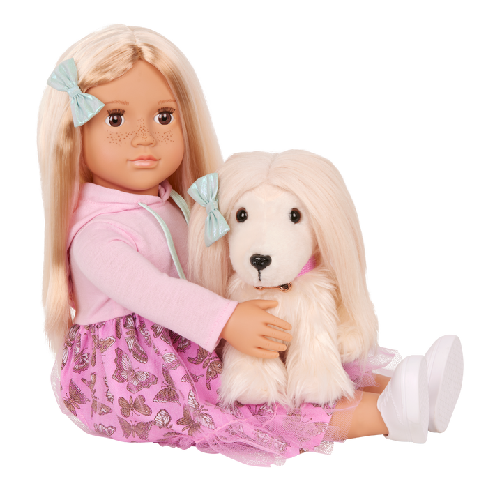 Hattie & Bella - 46cm Doll & Puppy - OG Doll with Blonde Hair, Brown Eyes & Freckles - Puppy with Cream Fur - Toys & Gifts for Girls - Ages 3 Years + - Our Generation