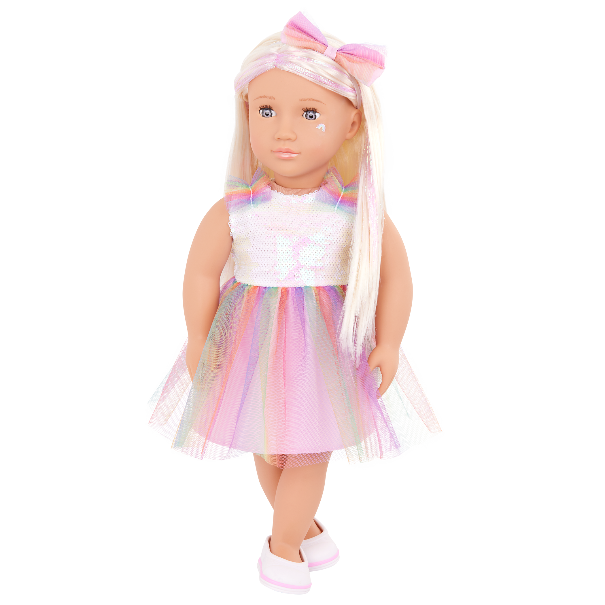 Iris - 46cm Fashion Doll with Rainbow Dress - Blonde Hair & Grey Eyes - Toys for Ages 3 to 12 Years - Our Generation