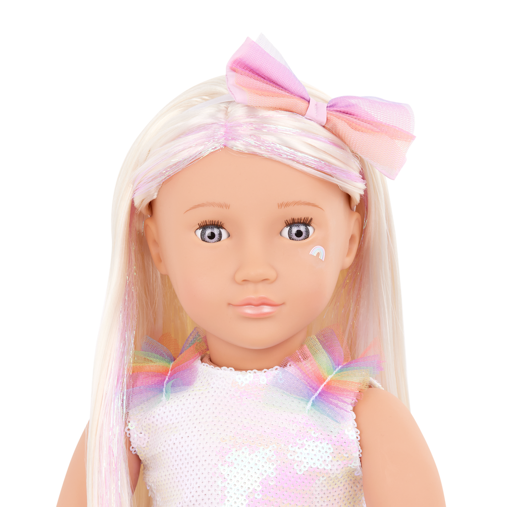 Iris - 46cm Fashion Doll with Rainbow Dress - Blonde Hair & Grey Eyes - Toys for Ages 3 to 12 Years - Our Generation