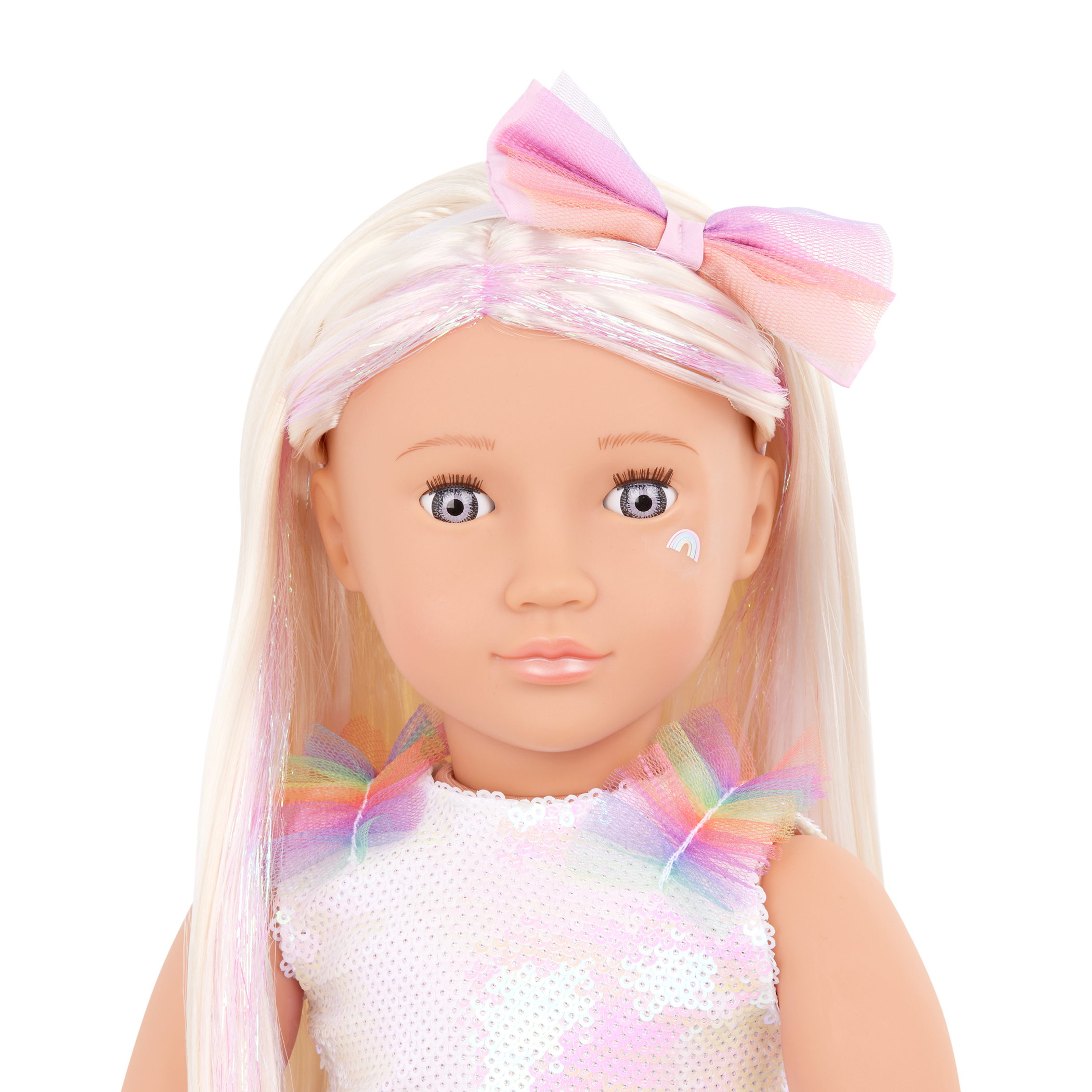 Iris - 46cm Fashion Doll with Rainbow Dress - Blonde Hair & Grey Eyes - Toys for Ages 3 to 12 Years - Our Generation