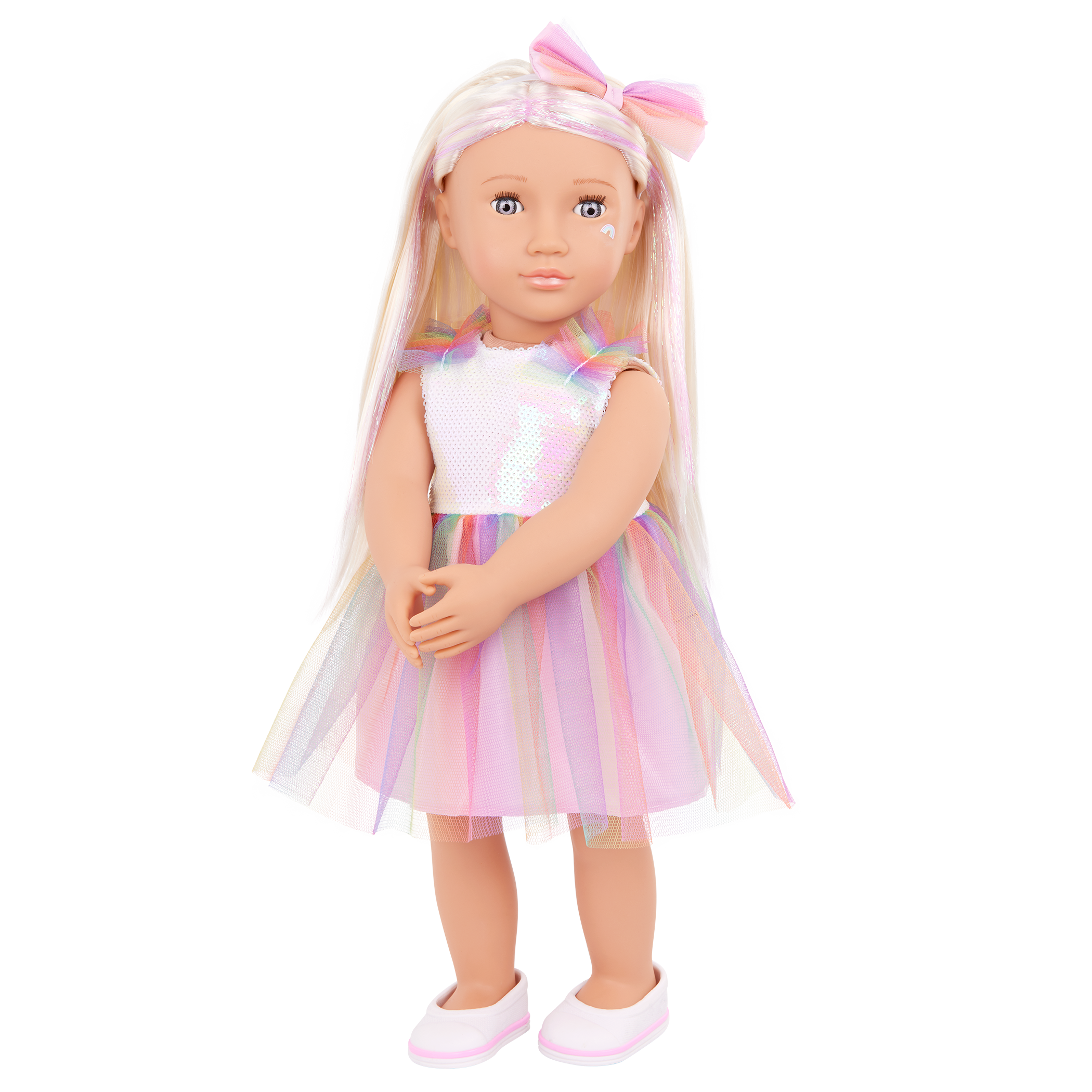Iris - 46cm Fashion Doll with Rainbow Dress - Blonde Hair & Grey Eyes - Toys for Ages 3 to 12 Years - Our Generation
