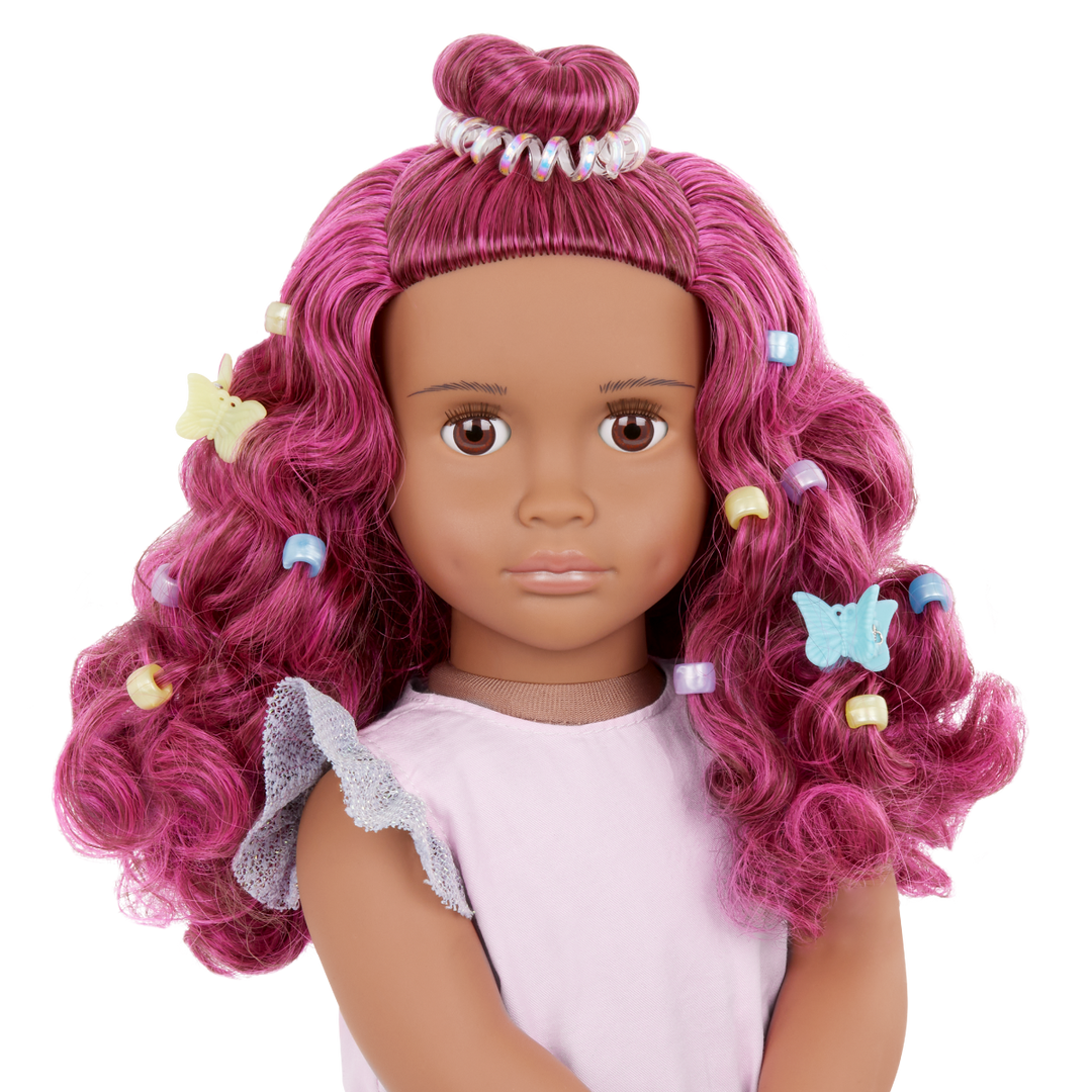 Estra & Delta - 46cm Doll & Pet Foal - Doll with Fuchsia Hair & Brown Eyes - Foal with Fuchsia Hair & Brush - Toys for Kids - Gifts for Girls - Our Generation UK