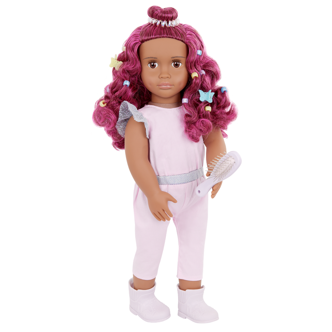 Estra & Delta - 46cm Doll & Pet Foal - Doll with Fuchsia Hair & Brown Eyes - Foal with Fuchsia Hair & Brush - Toys for Kids - Gifts for Girls - Our Generation UK