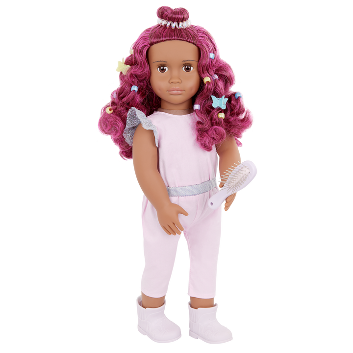 Estra & Delta - 46cm Doll & Pet Foal - Doll with Fuchsia Hair & Brown Eyes - Foal with Fuchsia Hair & Brush - Toys for Kids - Gifts for Girls - Our Generation UK