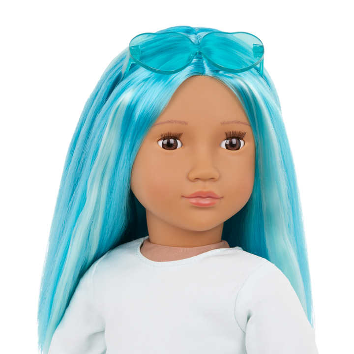 Capri - 46cm Doll with Multicoloured Hair - OG Doll with Blue Hair & Brown Eyes - Toys & Gifts for Kids - Ages 3 - 12 Years - Our Generation UK