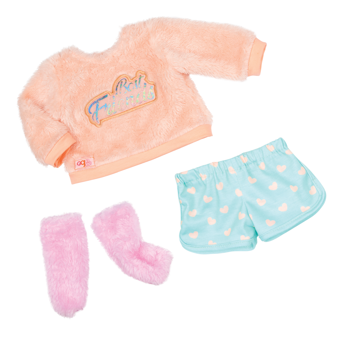 Lumi - 46cm Sleepover Doll - OG Doll with Pink & Green Hair - Toys & Gifts for Kids - Our Generation UK