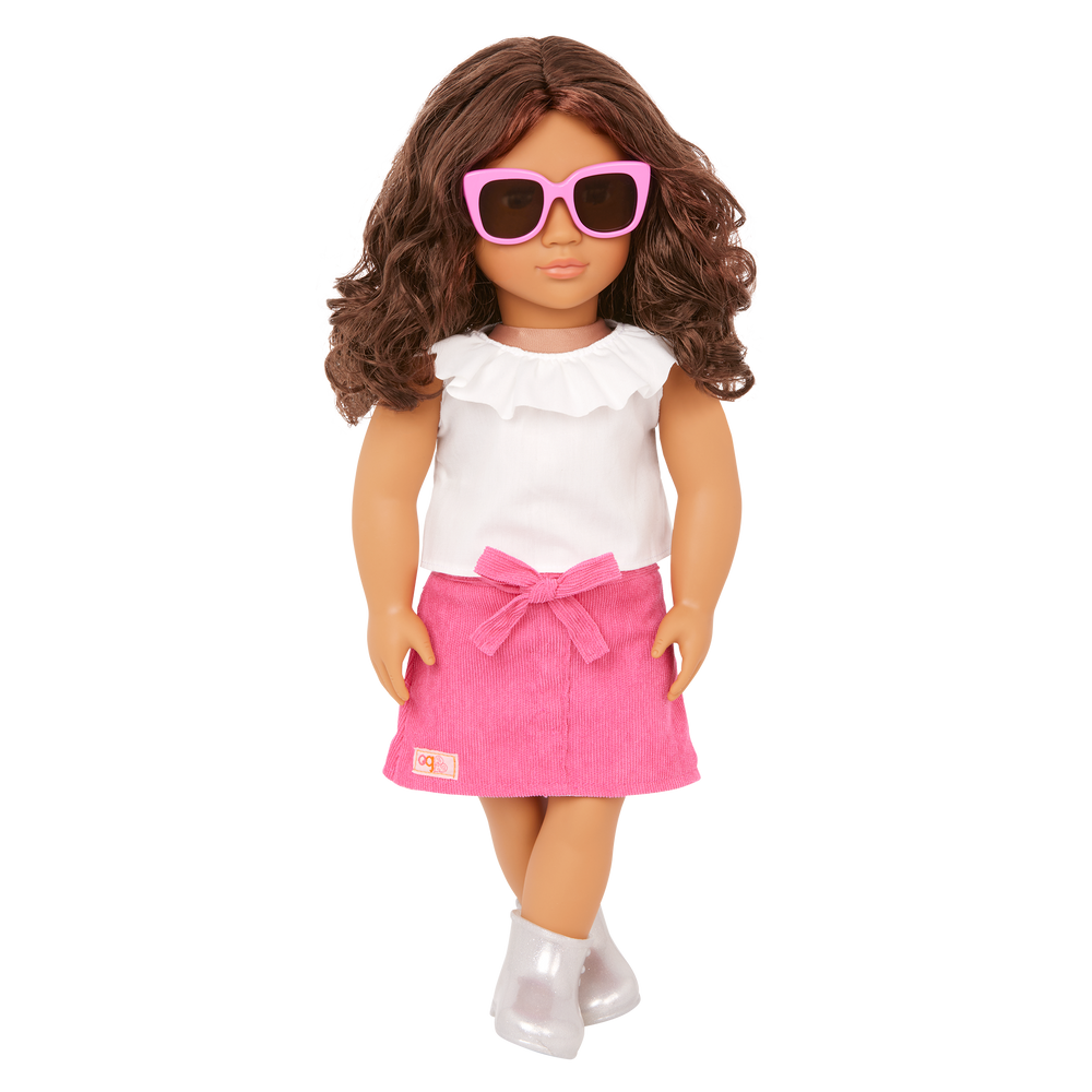 Valentina - 46cm Our Generation Doll - Doll with Brown Hair & Eyes - Fashion Doll with Sunglasses - Toys & Gifts for Ages 3 to 11 Years - Our Generation UK