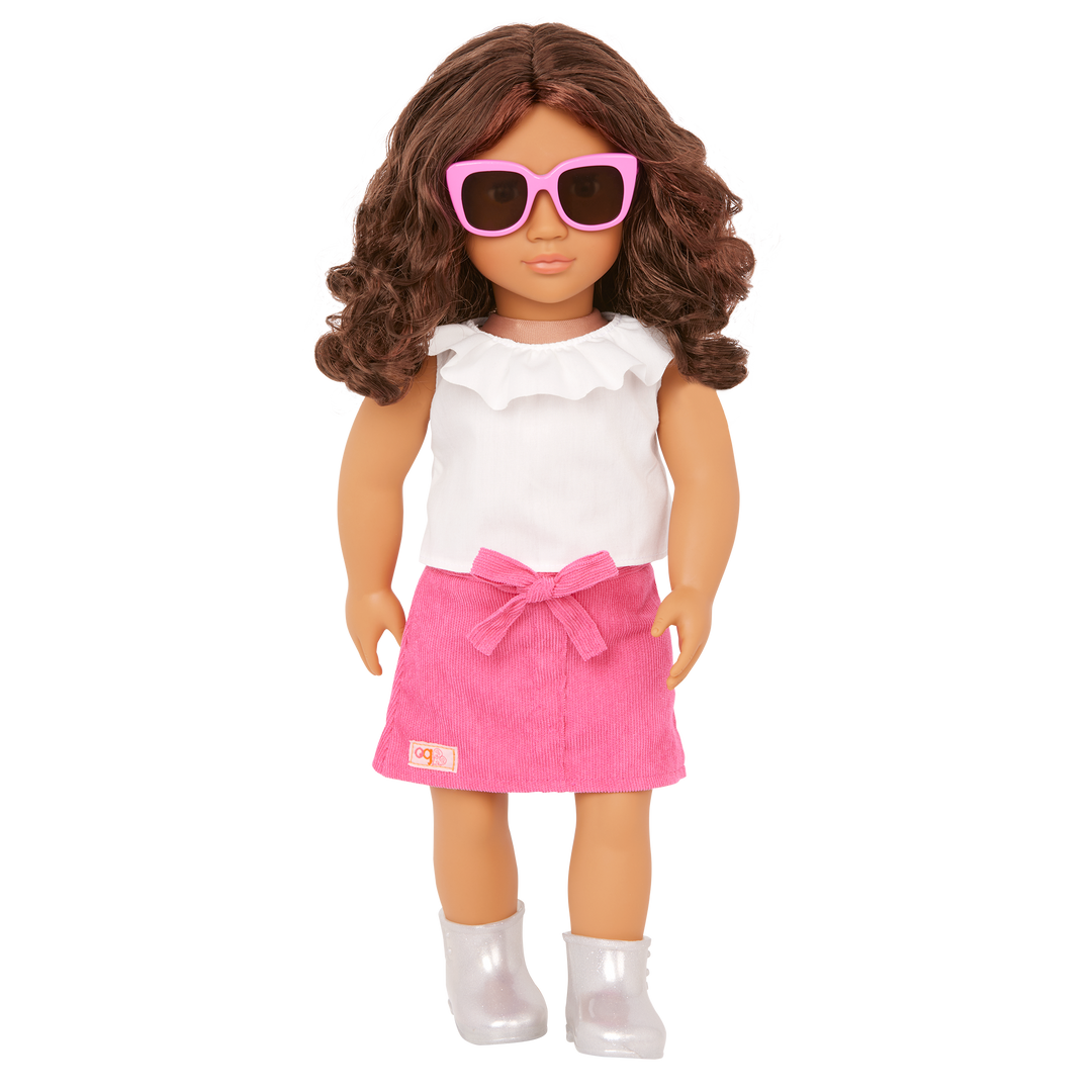 Valentina - 46cm Our Generation Doll - Doll with Brown Hair & Eyes - Fashion Doll with Sunglasses - Toys & Gifts for Ages 3 to 11 Years - Our Generation UK