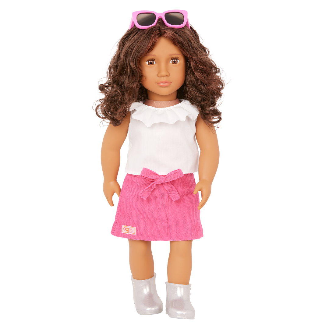 Valentina - 46cm Our Generation Doll - Doll with Brown Hair & Eyes - Fashion Doll with Sunglasses - Toys & Gifts for Ages 3 to 11 Years - Our Generation UK