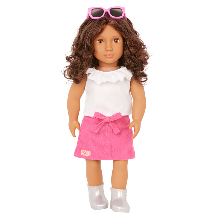 Valentina - 46cm Our Generation Doll - Doll with Brown Hair & Eyes - Fashion Doll with Sunglasses - Toys & Gifts for Ages 3 to 11 Years - Our Generation UK